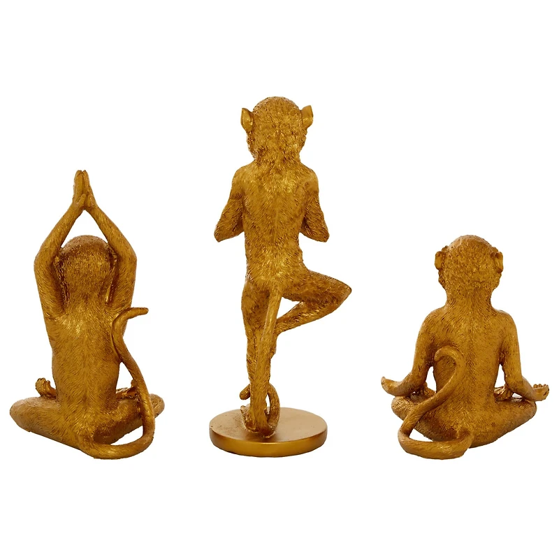 Gold Eclectic Monkey Sculpture Set
