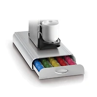 Mind Reader Silver Single Drawer Coffee Pod and Accessories Holder