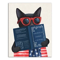 16" x 20" Patriotic Cat Canvas Wall Art