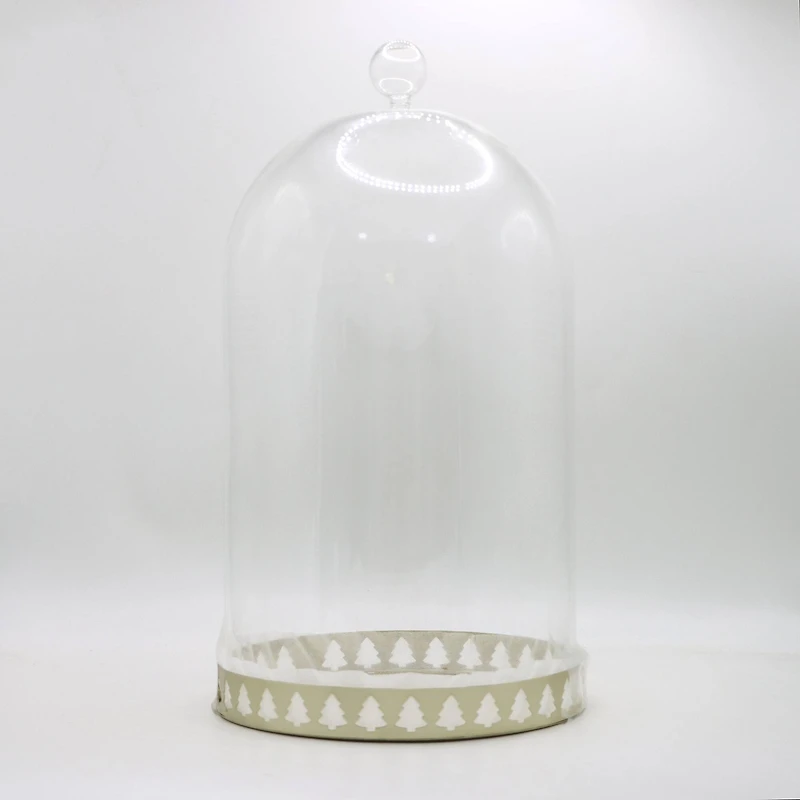 10" Glass Cloche with Metal Base by Ashland®