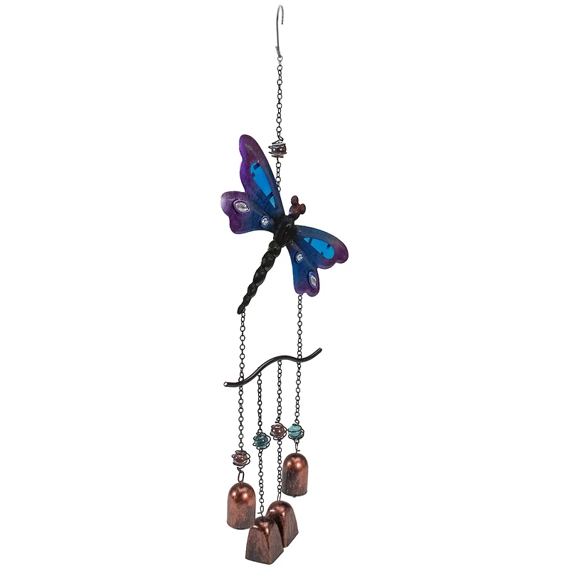 24" Purple & Bronze Dragonfly Outdoor Garden Windchime