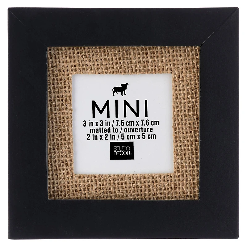 24 Pack: Black Mini Frame With Burlap Mat by Studio Décor®