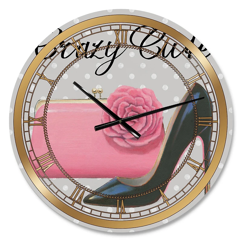 Designart 'Glam Fashion High Heels I Glam Wall Clock