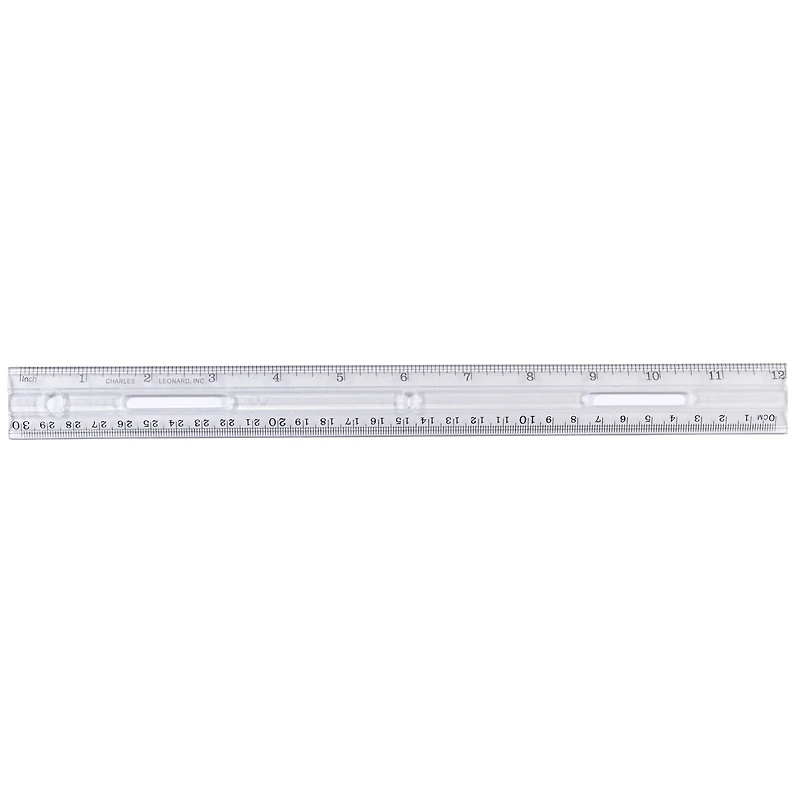 Charles Leonard Clear 12" Plastic Ruler, 48ct.