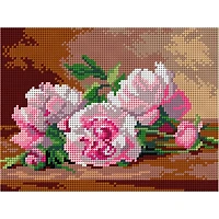Orchidea Needlepoint Canvas For Halfstitch Without Yarn After Jules Alexandre Gamba De Preydour - Peonies - Printed Tapestry Canvas