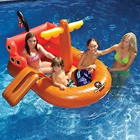 Swim Central 5.3ft. Galleon Raider Inflatable Swimming Pool Pirate Ship Floating Boat Toy