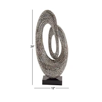 29" Gray Mother of Pearl Abstract Sculpture