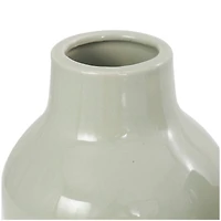 8" Green Ceramic Minimalistic Rounded Vase Set