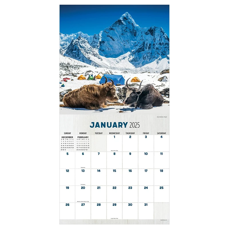 TF Publishing 2025 Mountains Wall Calendar