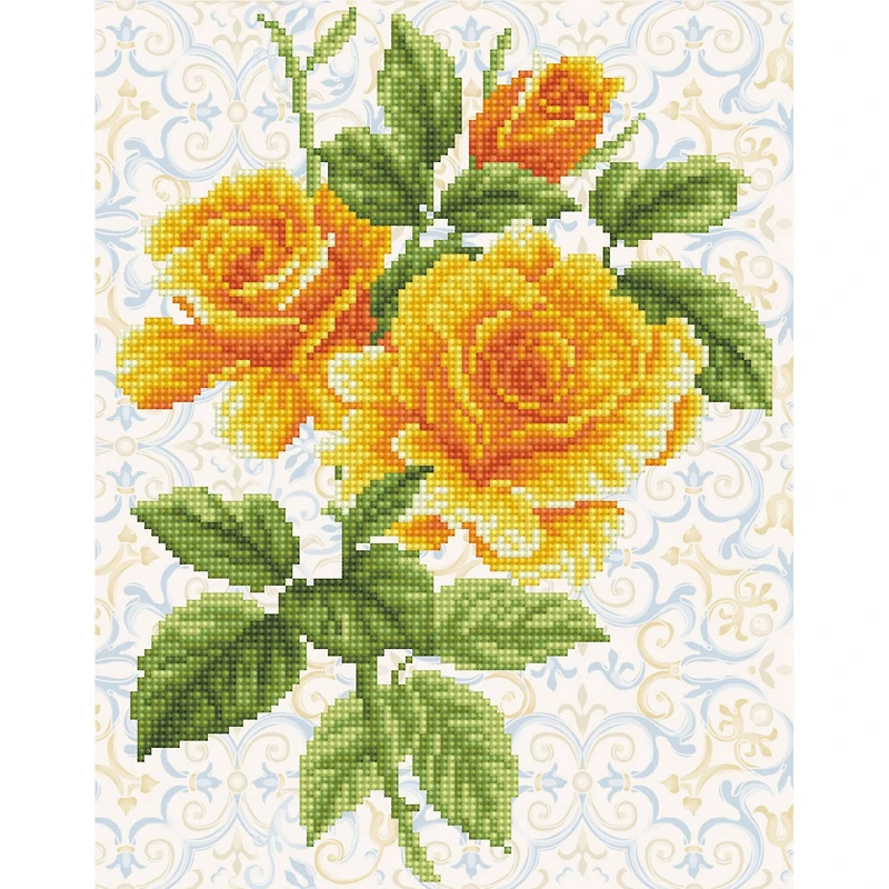 Diamond Dotz® Intermediate Yellow Rose Bouquet Diamond Painting Kit