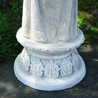22.5" Gray Standing Angel with Bird Bath & Votive Candle Holder Outdoor Statue