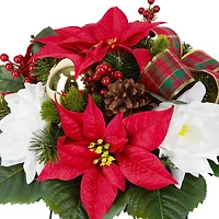 17" Red & White Poinsettia Remembrance Saddle by Ashland®