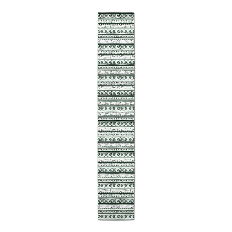 72" Green Pattern Poly Twill Table Runner