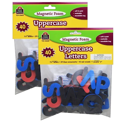 Teacher Created Resources® Magnetic Foam Uppercase Letters, 2 Sets