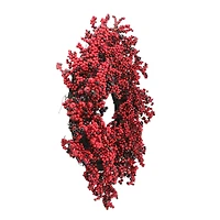 22" Red & Brown Berry Christmas Wreath
