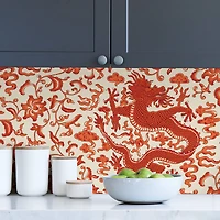 Scalamandre Persimmon Chien Dragon Peel & Stick Wallpaper