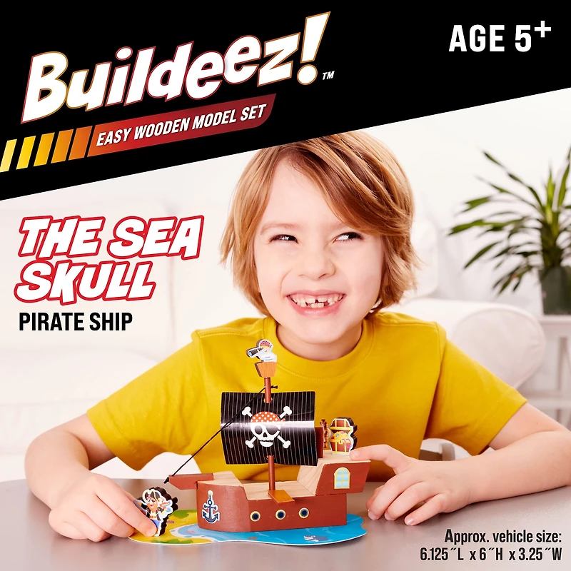 Creativity for Kids® Buildeez!™ The Sea Skull Pirate Ship Wooden Model Set