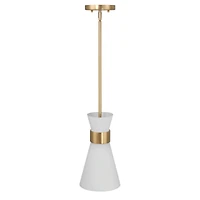 Hello Honey® Kit White & Gold Modern Minimalist Tapered Opal Glass & Metal Ceiling Light
