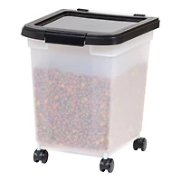Clear & Black 32.5qt. Pet Food Container With Sealed Top