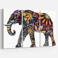Designart - Yellow Cheerful Elephant