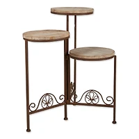 23" Rustic Triple Planter Stand