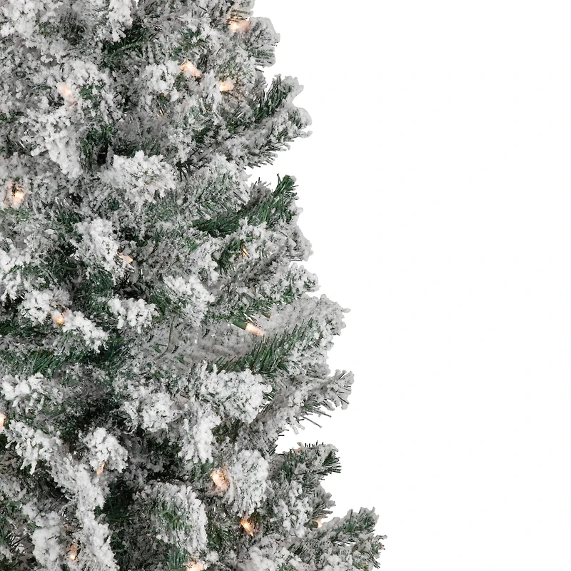 4ft. Pre-Lit Flocked Pine Artificial Christmas Tree, Clear Lights