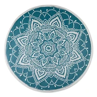 DII® Storm Blue Round Boho Floral Outdoor Rug, 5ft.