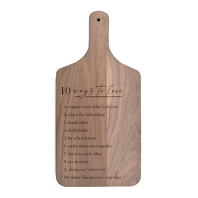17" Ten Ways to Love Walnut Paddle Cutting Board