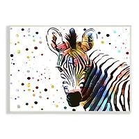 Stupell Industries Abstract Zebra Portrait Vibrant Modern Polka Dot Pattern Wall Plaque