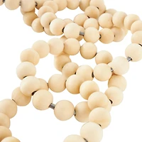 20" Light Brown Wood Chain Beaded 9 Link Sculpture