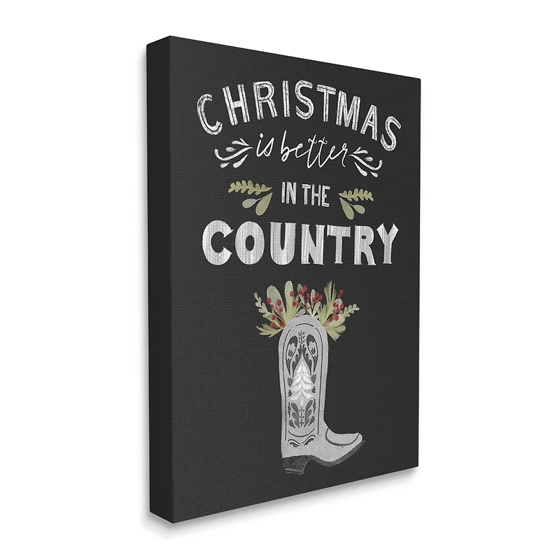 Stupell Industries Christmas Better In Country Phrase Canvas Wall Art