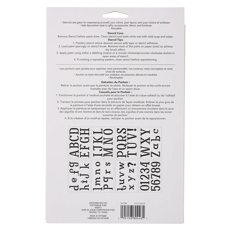 3" Skinny Serif Alphabet Stencils by Craft Smart®