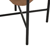 24.5" Brown Metal Wide Decorative Vase with Black Stand