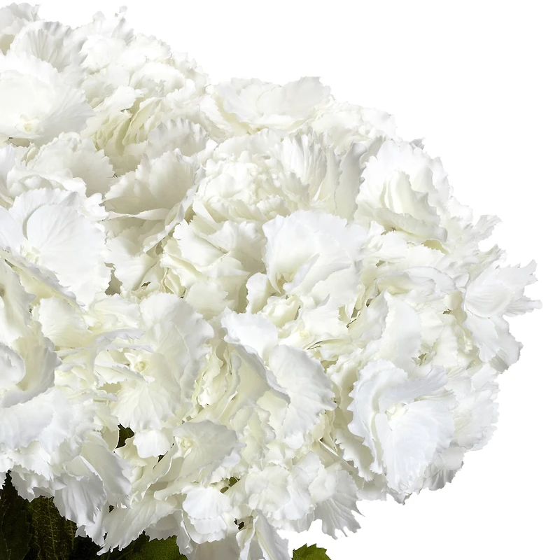 23" White Large Hydrangea Silk Flower Arrangement in Vase