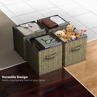 Sorbus 11" Gray Woven Foldable Storage Cubes, 4ct.