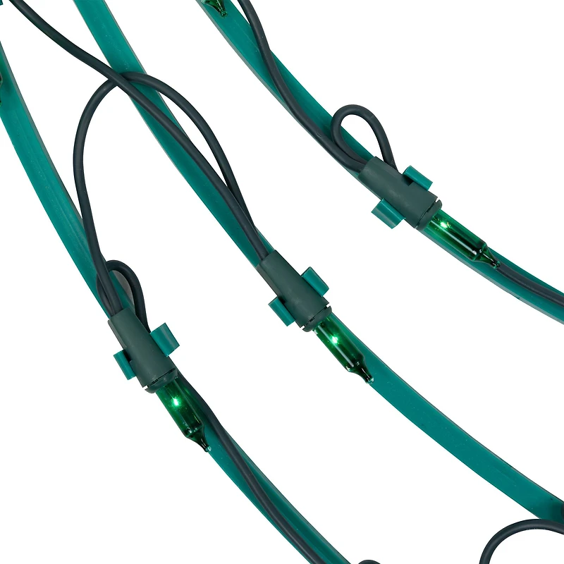 3-Piece Lighted Red Bow and Green Swag Christmas Decoration