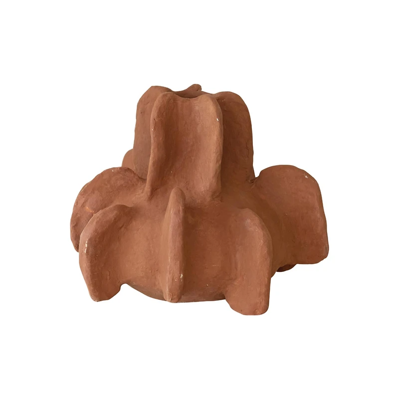 Hello Honey® 14" Caramel Handmade Paper Mache Vase with Curved Design