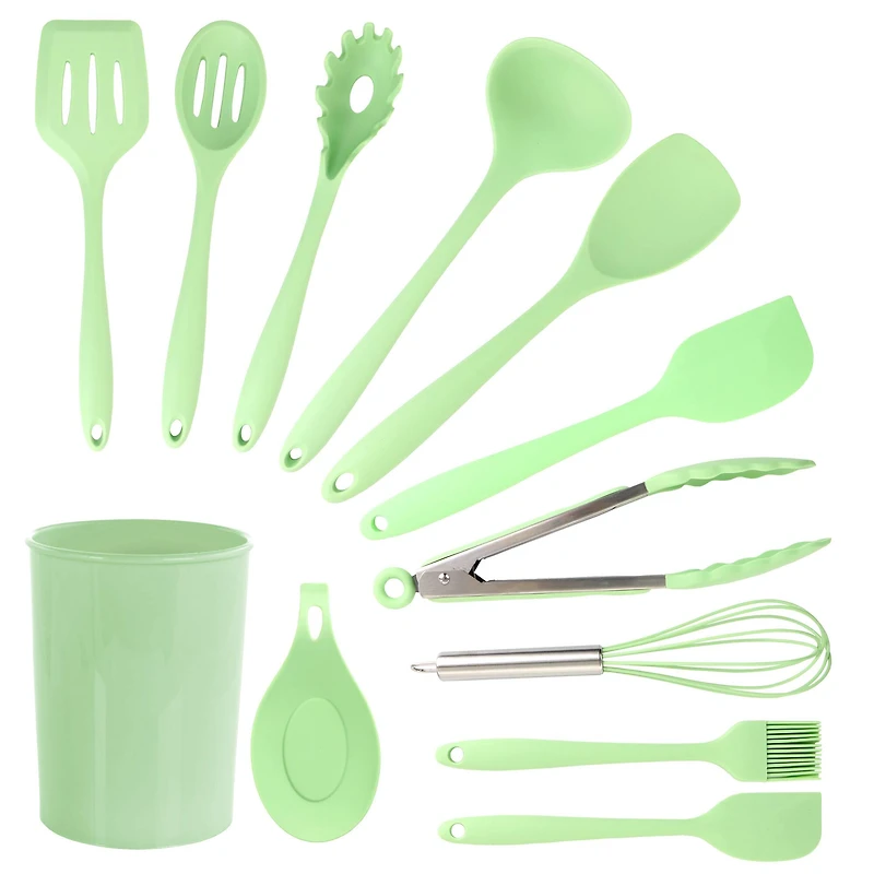 MegaChef Mint Green Silicone Cooking Utensils Set, 12ct.