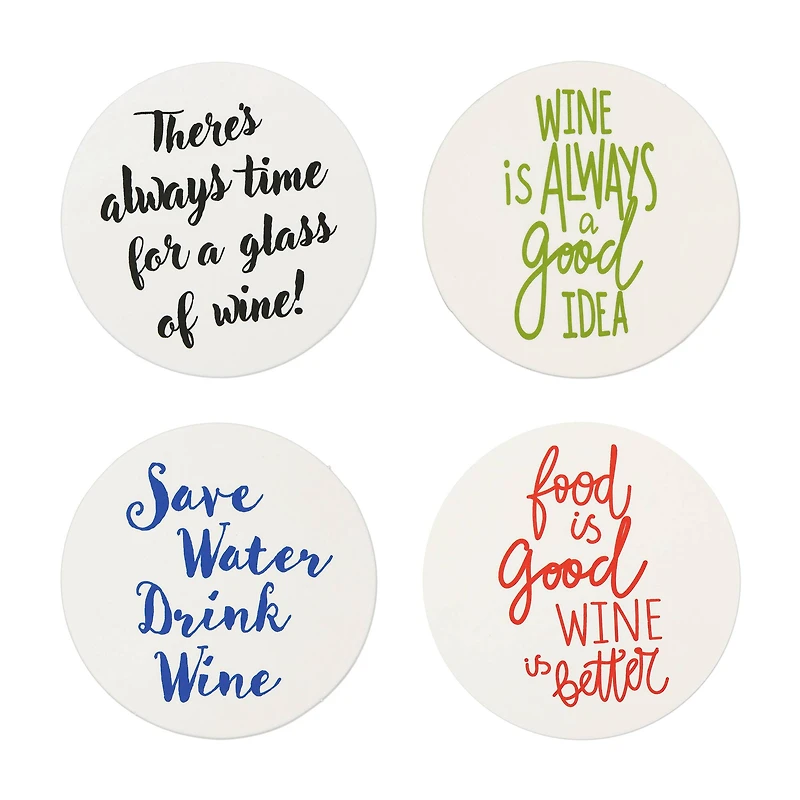 4" Wine Paper Coaster Set by Fab Finds