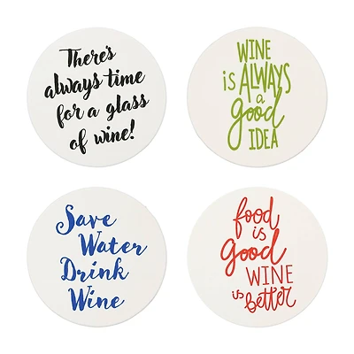 4" Wine Paper Coaster Set by Fab Finds