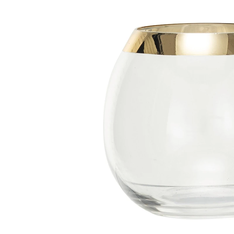 Hello Honey® 10oz. Clear Stemless Drinking Glass with Gold Electroplated Rim