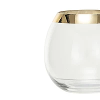 Hello Honey® 10oz. Clear Stemless Drinking Glass with Gold Electroplated Rim