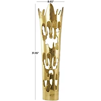 31" Gold Aluminum Drip Vase with Melting Designed Body