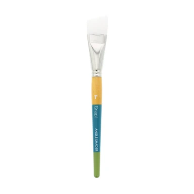 Princeton™ Snap!™ Series 9850 White Taklon Short Handle Angle Shader Brush