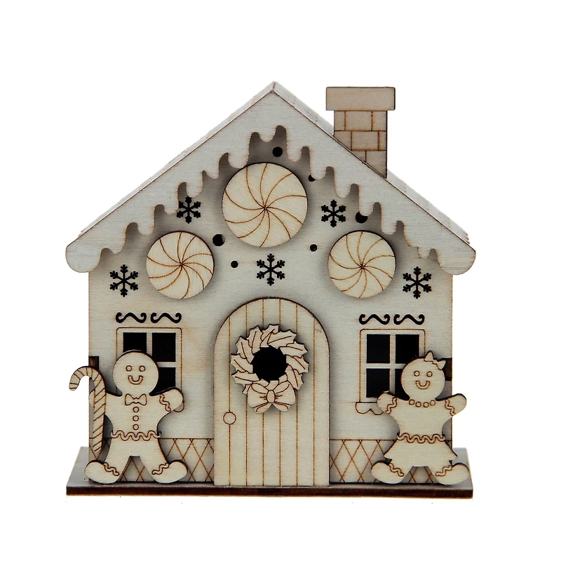 DIY LED Wood Village Peppermint House by Make Market®