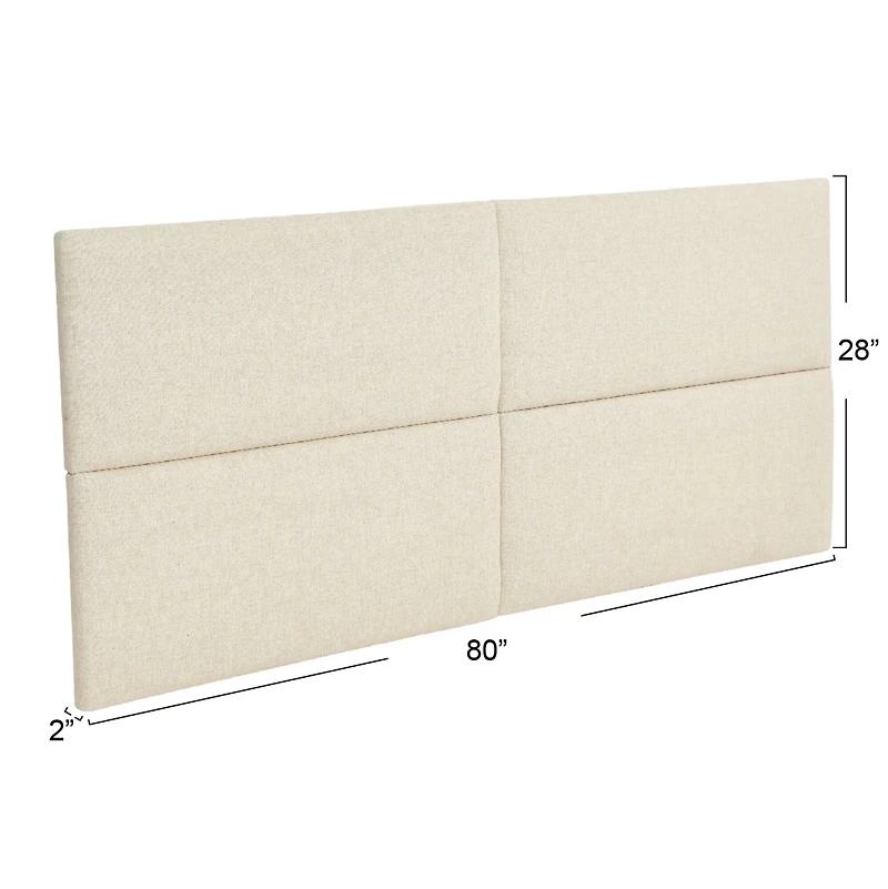 Hello Honey® NoSom Natural Sound Reducing 4-Panel Linen Blend Upholstered Headboard