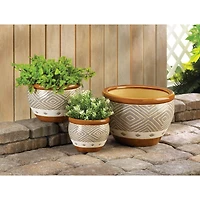 Earth-Tone Trim Planter Set