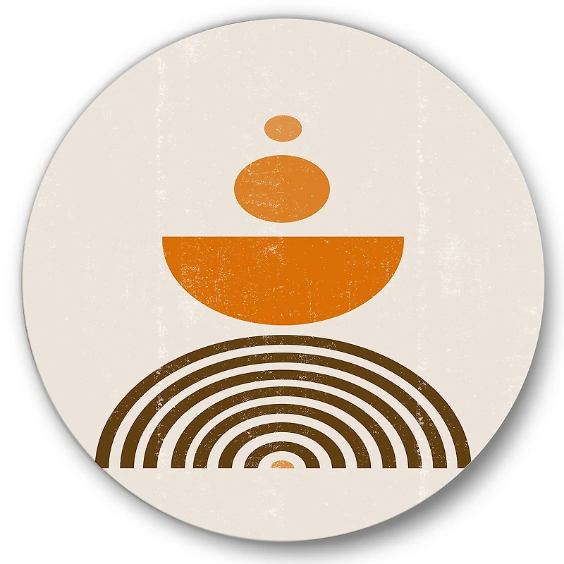 Designart - Abstract Rainbow Sun and Moon In Earth Tones V