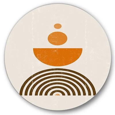 Designart - Abstract Rainbow Sun and Moon In Earth Tones V