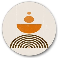 Designart - Abstract Rainbow Sun and Moon In Earth Tones V